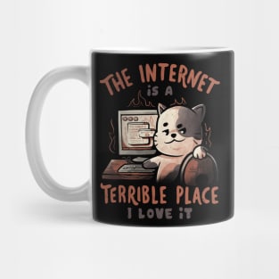 The Internet is a Terrible Place - Funny Evil Cat Gift Mug